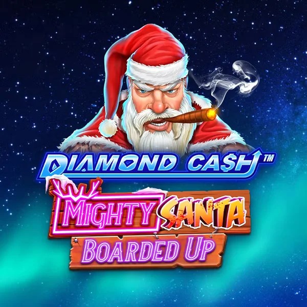 Diamond Cash Mighty Santa Boarded Up casino game by Greentube – featured logo at Goldenbet Casino